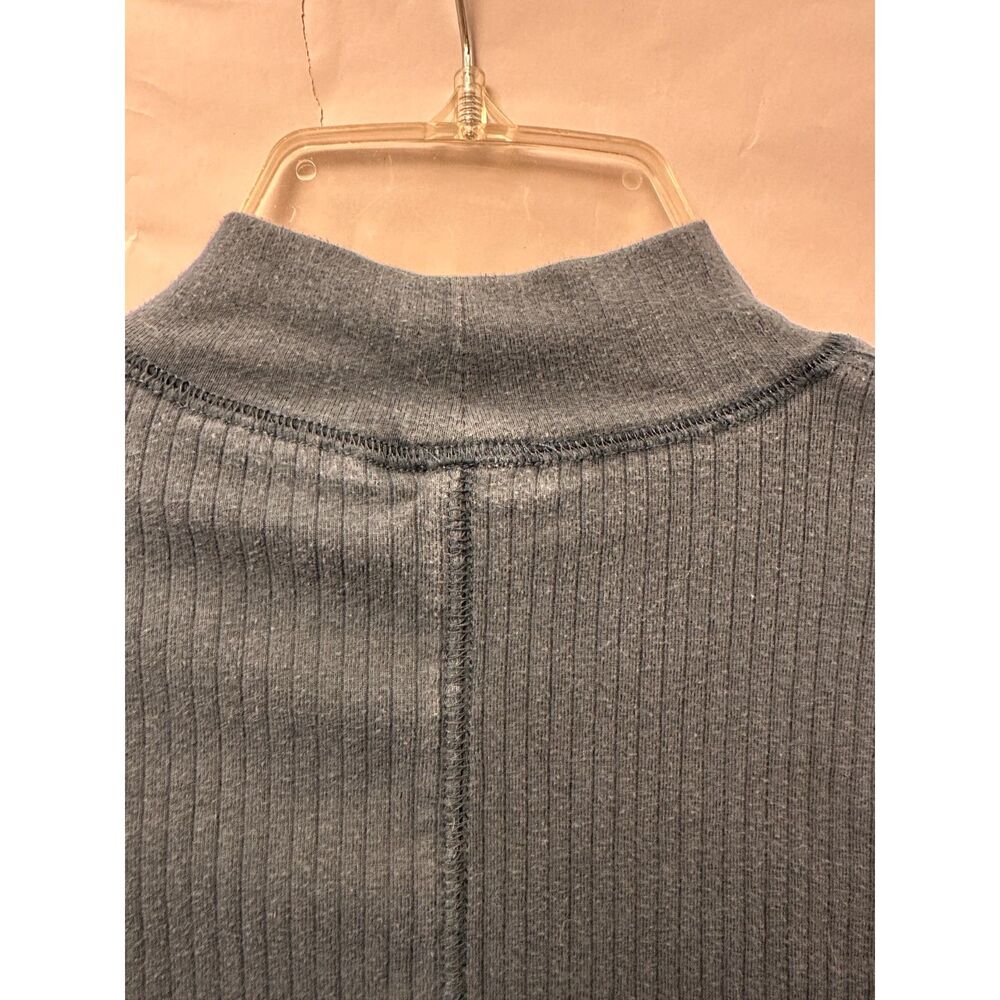 Intimately Free People Teal Green Ribbed Mock Neck Slim Fitted Long Sleeve - Picture 7 of 9